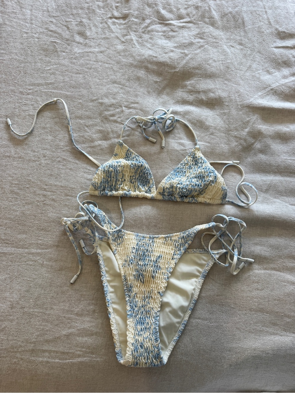 TRIANGL Smocked Triangle Bikini